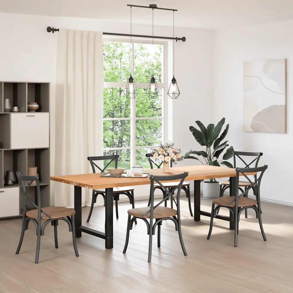 Gambe per tavolo da pranzo nere 2 pz 80x(72-73) cm in acciaio 4013312
