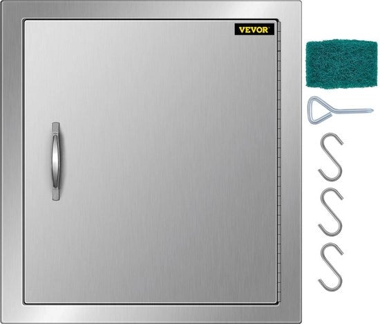 Porta BBQ verticale in acciaio inossidabile con porta laterale scorrevole 46x50cm