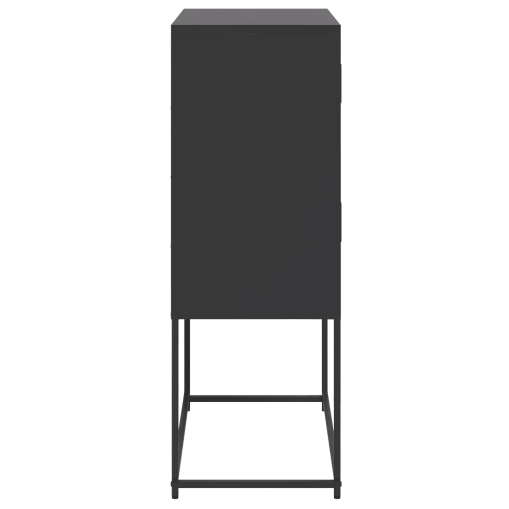 Buffet credenza cassettiera armadio mobile contenitore organizer per cucina soggiorno salotto 68,5 x 38,5 x 107 cm acciaio nero 02_0036016