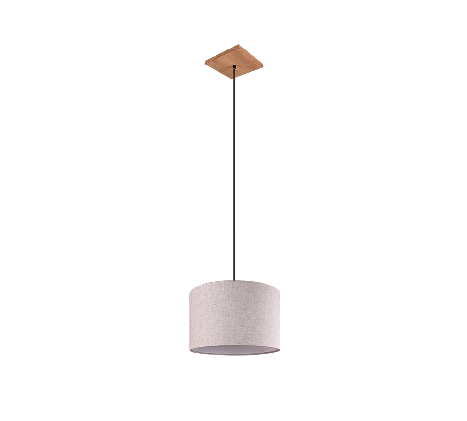 Lampada a sospensione con paralume, legno, sabbia, D 35 cm, Elmau