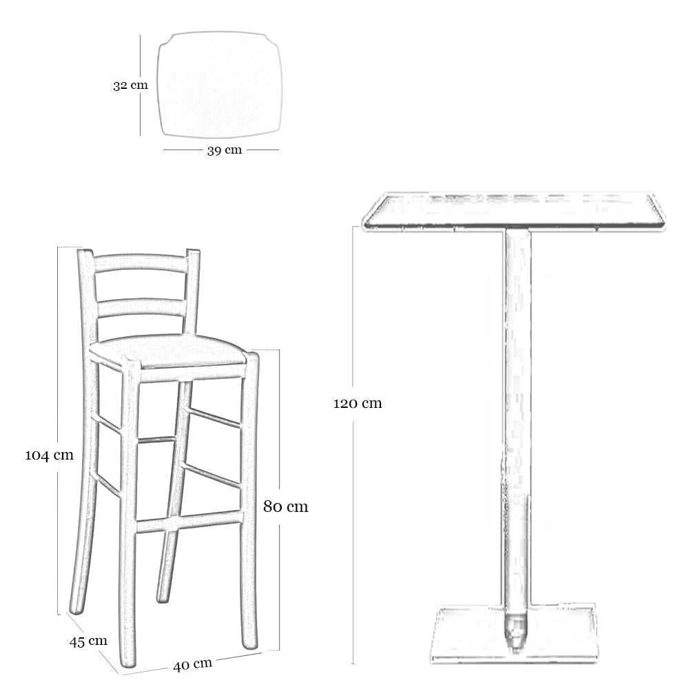 Sgabello alto bar di legno noce chiaro h 80 cm seduta similpelle grigio tortora