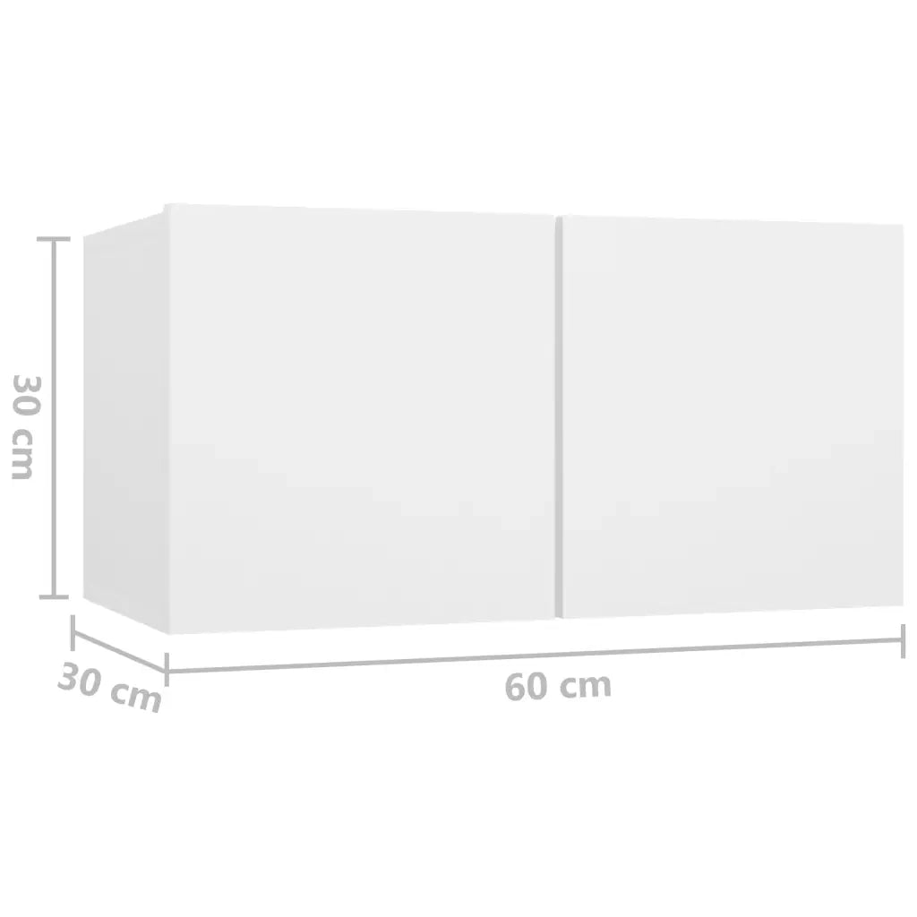 Set Mobili Porta TV 4 pz Bianco in Legno Multistrato 3078735