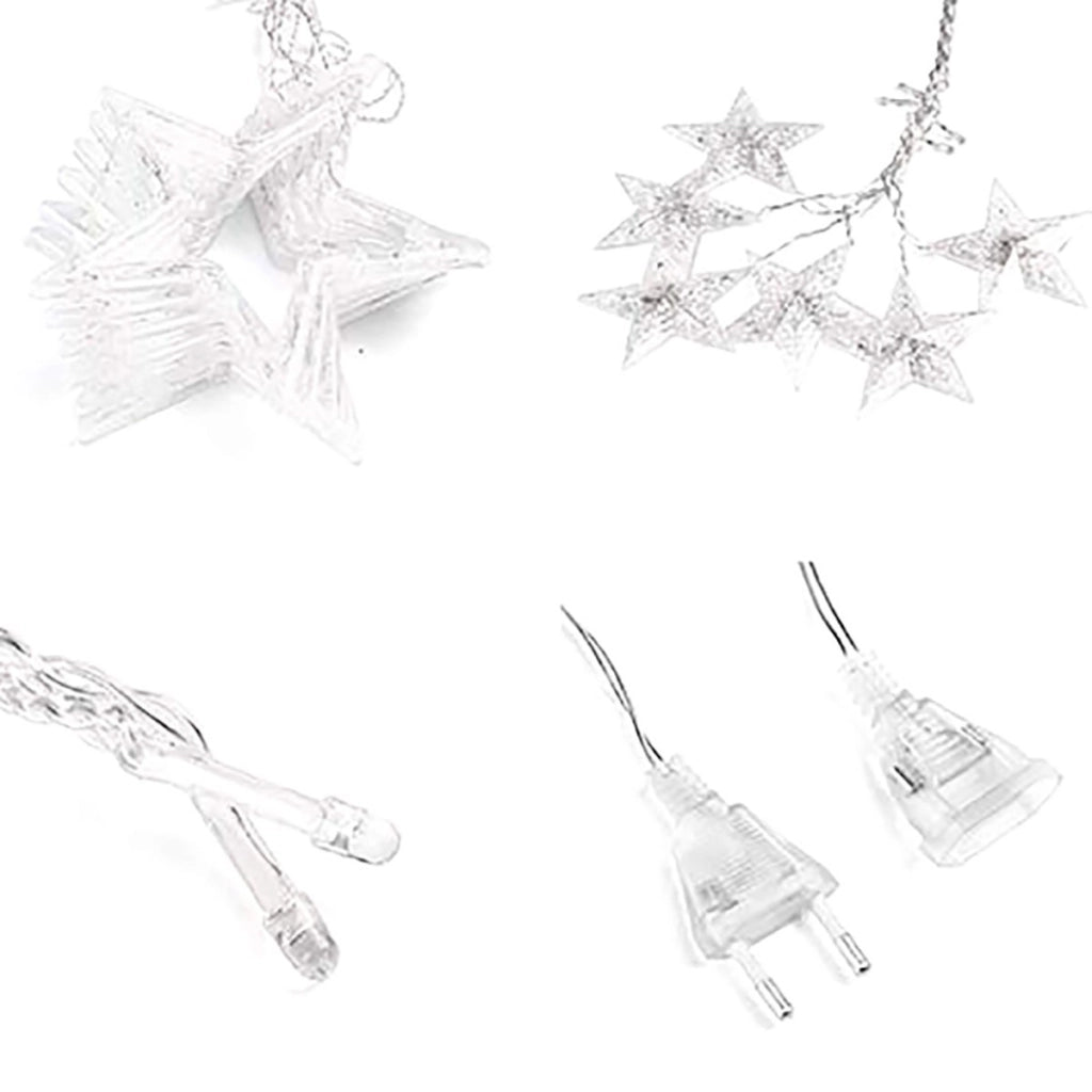 CATENA LUMINOSA STELLA LUCE BIANCO CALDO STELLE LUCI LED NATALE FESTE ADDOBBI