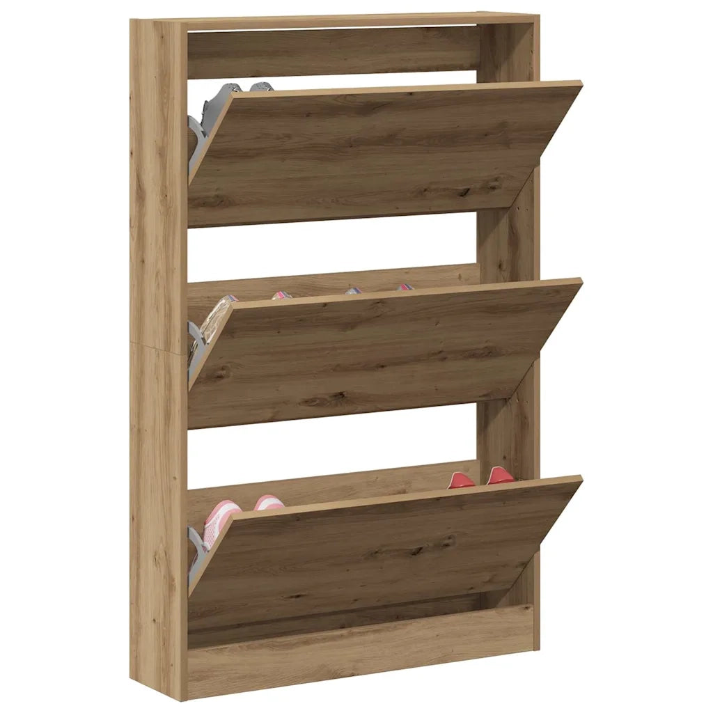 Mobile per scarpe-Scarpiera Rovere artigianale 80 x 21 x 125,5 cm
