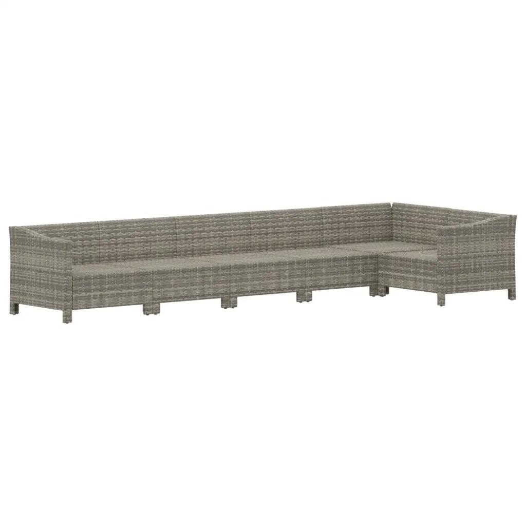 Set Divani da Giardino 6 pz con Cuscini in Polyrattan Grigio 3187276