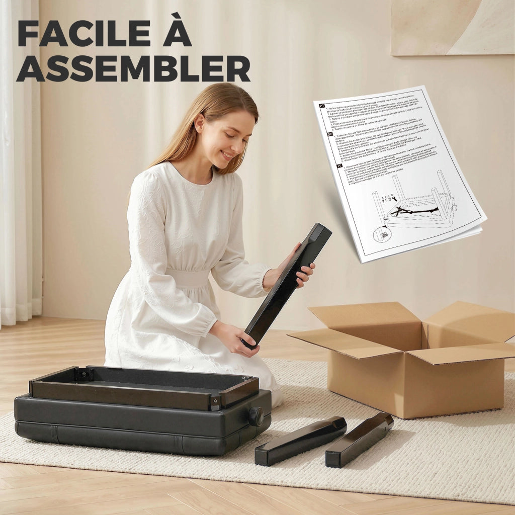 Sedia da pranzo con schienale ¨C Minimal ¨C Legno, rivestimento sintetico nero