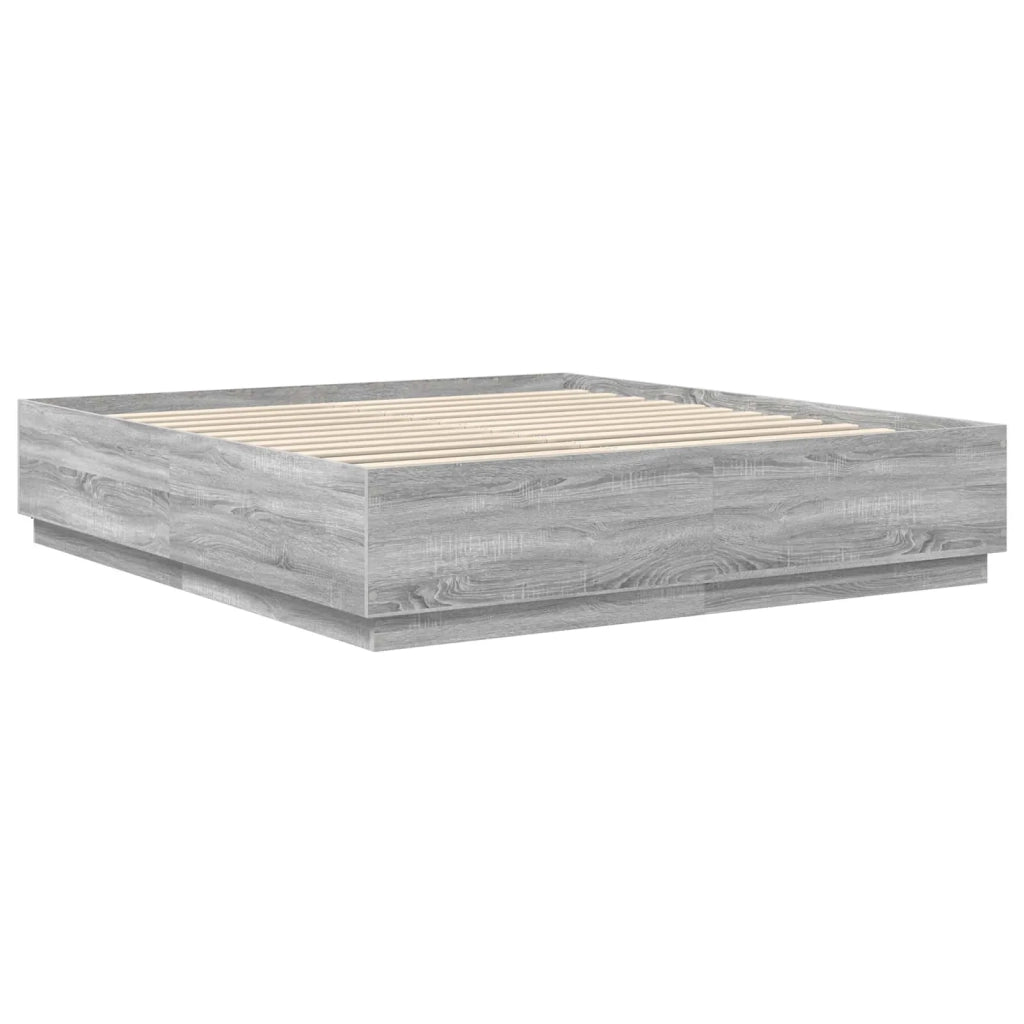 Struttura del letto con testiera Grigio Sonoma 200 x 200 cm 3408045