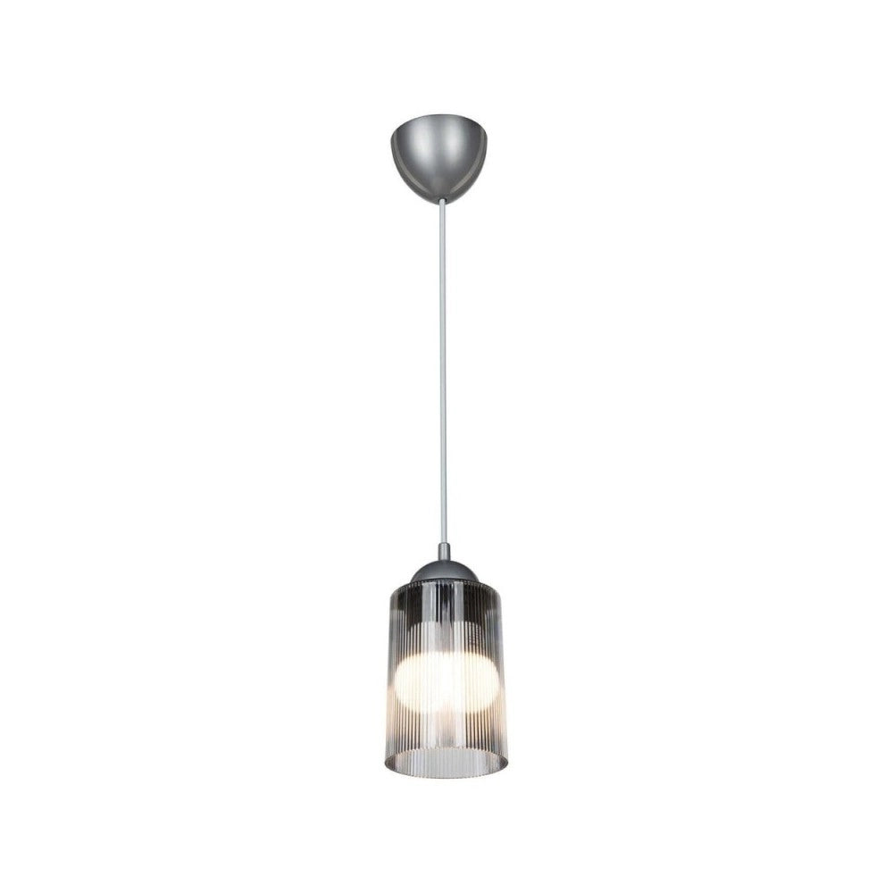 Lampada a sospensione con paralume cilindrico in plastica fumè Optical ASZ1027