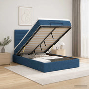 Letto ottomano con materasso Blu 120 x 200 cm Tessuto 3457403
