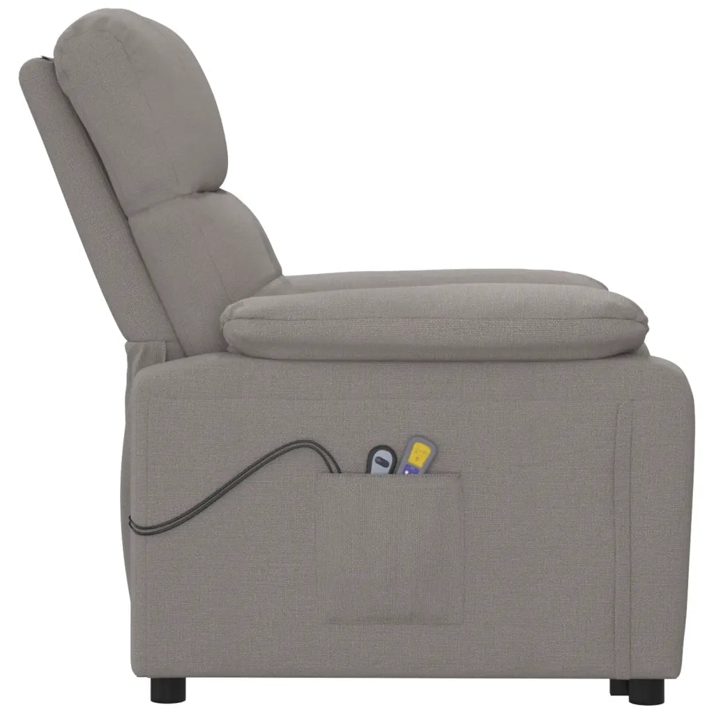 Poltrona Elettrica Massaggiante Reclinabile Tortora in Tessuto cod mxl 40219