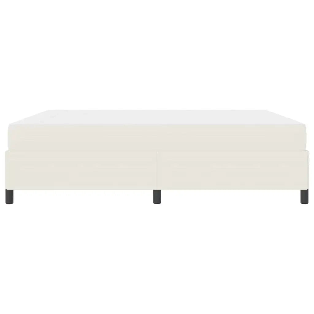 Struttura del letto con materasso Crema 180 x 200 cm Tessuto