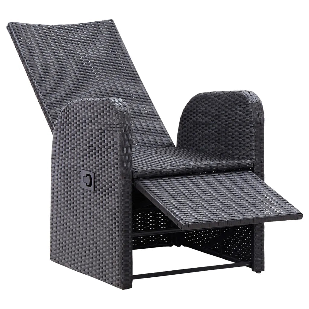 Set da Bistrot 3 pz con Cuscini in Polyrattan Nero 46067
