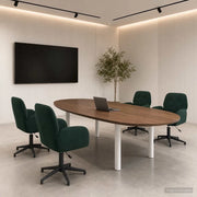 Sedie da scrivania girevoli 4 pz 54 x 55 x 90 cm Verde Scuro 3428331