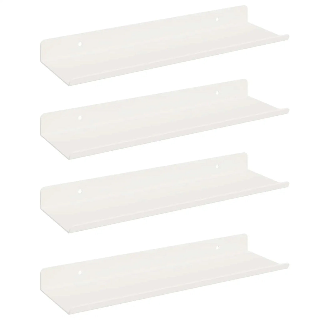Mensola sospesa 4 pcs Bianco 30 x 9 x 2,5 cm Acciaio