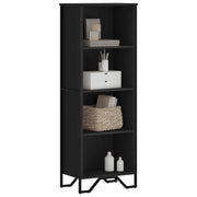 Libreria-Scaffale per Libri-Mobile di Stoccaggio Nera 50x31x137,5 cm in Truciolato