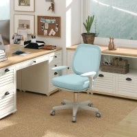 Sedia da Ufficio Ergonomica ad Altezza Regolabile con Schienale Traspirante, 55x48x82.5-94.5 cm, Verde Chiaro