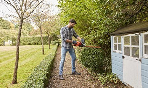 Black & Decker Black + Decker Elektro-Heckenschere (500W, 50 cm Schwertlänge, 22 mm Schnittstärke, Bügel-Zweithandgriff und transparentem Handschutz, für mittlere bis große Hecken)