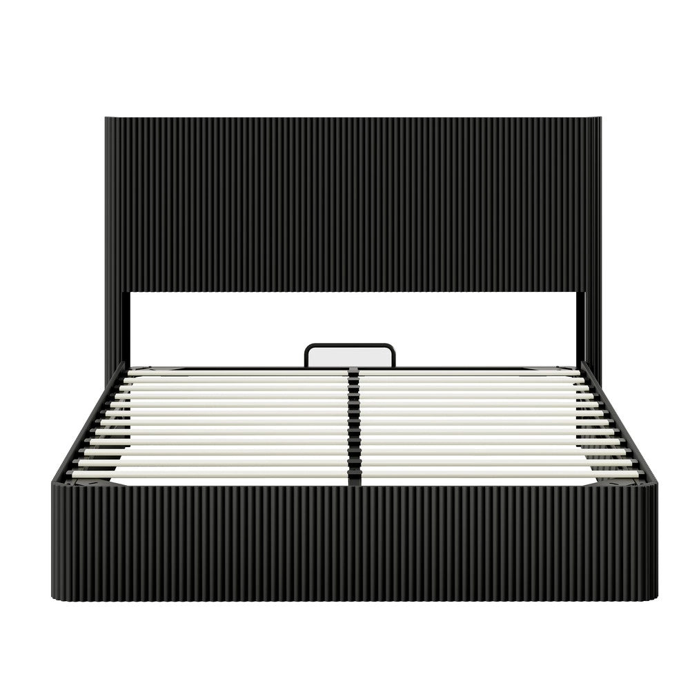 Letto Contenitore Matrimoniale con Sollevamento Idraulico ¨C MINIMAL ¨C Nero 160x200