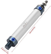 Cilindro Pneumatico 25mm di Boring - 100mm di Spacco - Unico Pistone - Doppia Azione - Lega di Alluminio - Duraturo e Compattabile - Cilindro Pneumatico