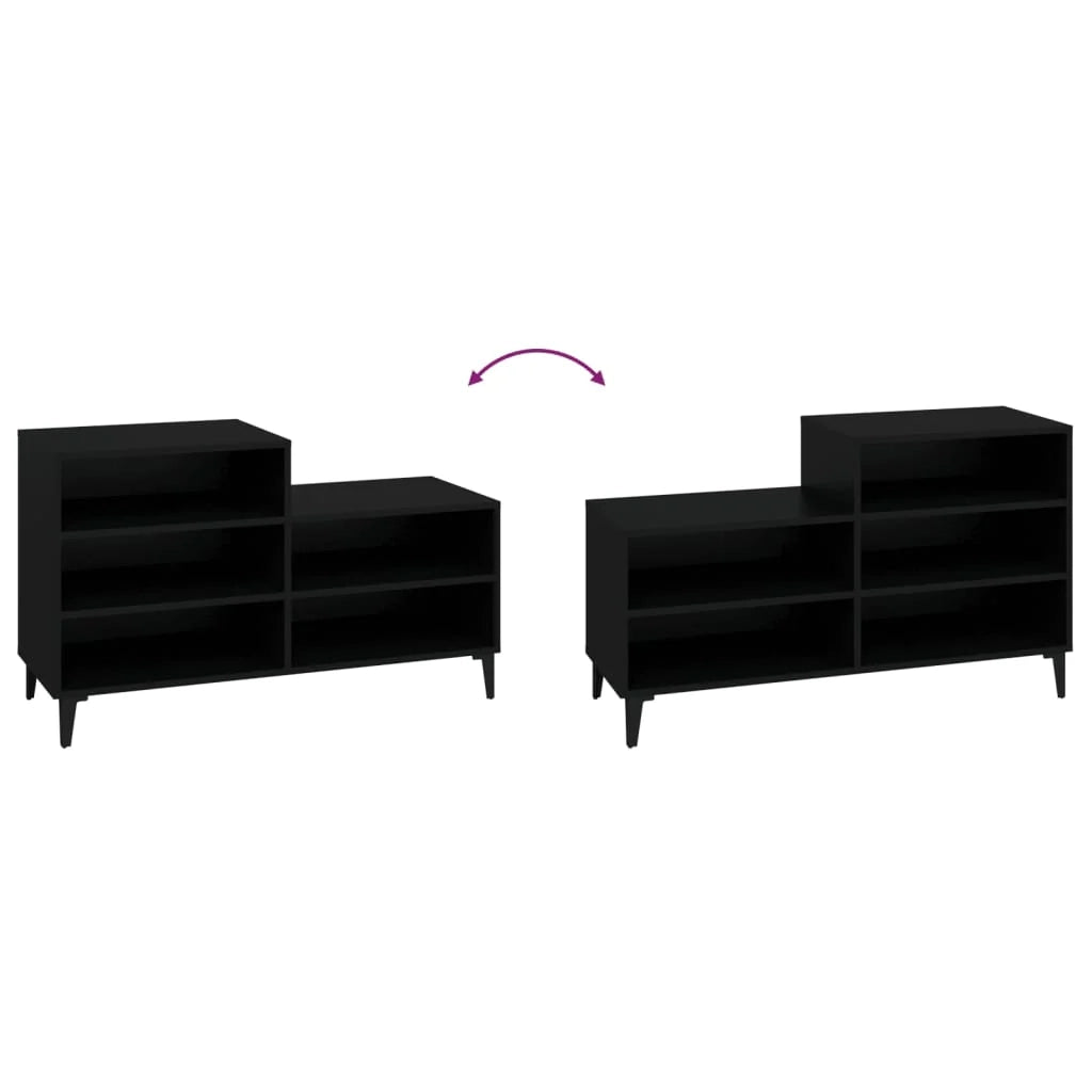 Scarpiera mobile contenitore per scarpe mobile per ingresso/corridoio/soggiorno 102 x 36 x 60 cm legno ingegnerizzato nero 02_0021939