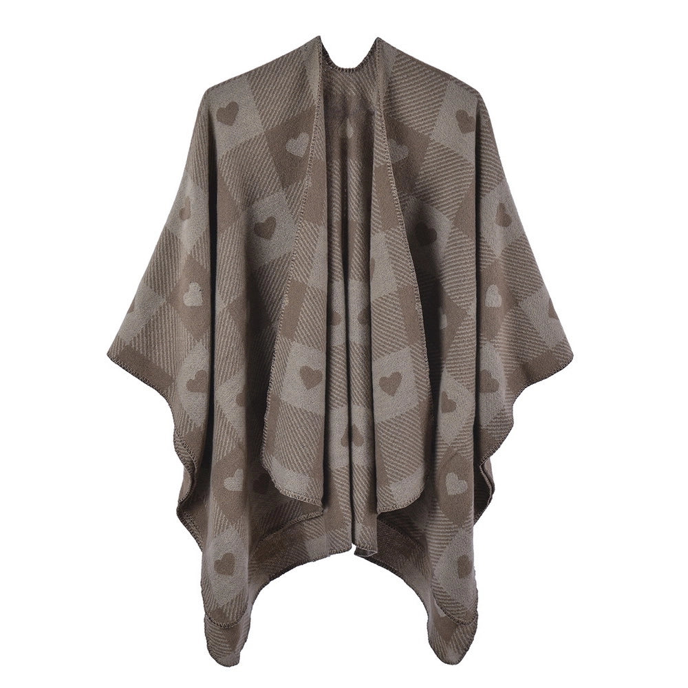 Nuovo cappotto-mantella da donna, scialle e sciarpa in cashmere eleganti e caldi