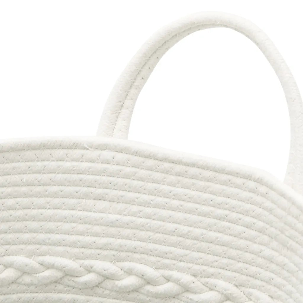Cestino Portaoggetti Marrone e Bianco ?43x38 cm in Cotone CFW5648142