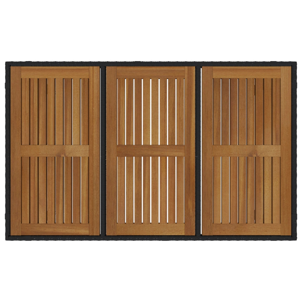 Set da Pranzo da Giardino  da 5 Pezzi Polyrattan Nero