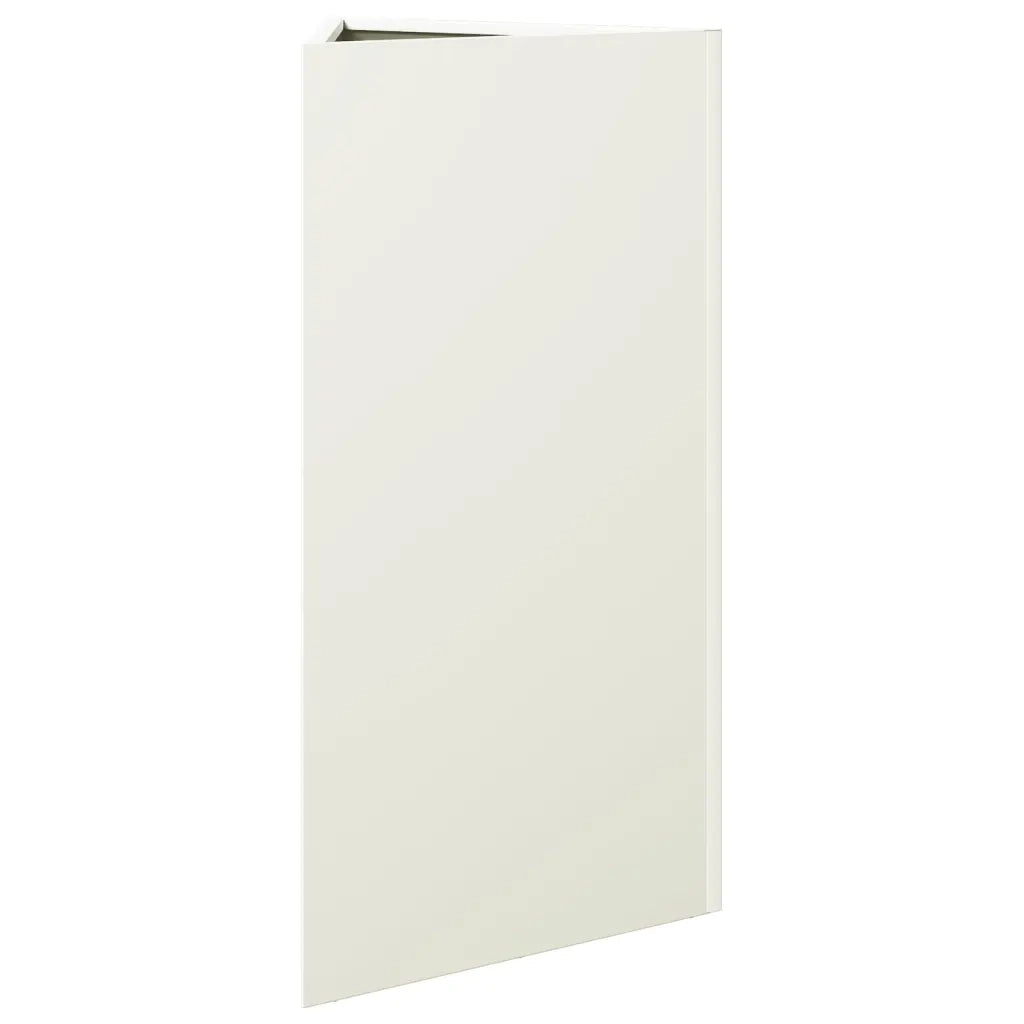 Fioriera da Giardino Bianca Triangolare 40x34,5x70cm in Acciaio