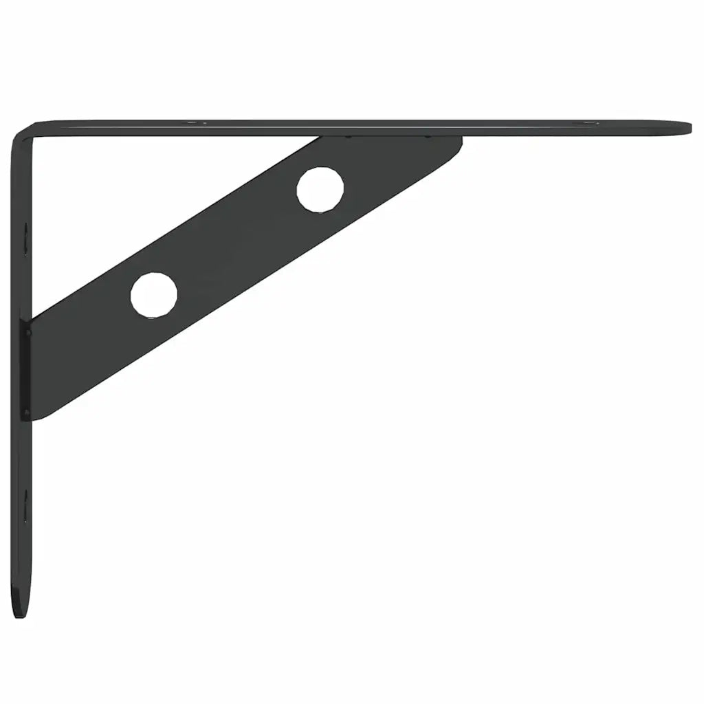 4 pz Staffe per Mensola | Ripiano | Scaffale 15x2,5x11,5 cm in Acciaio Inox Nero