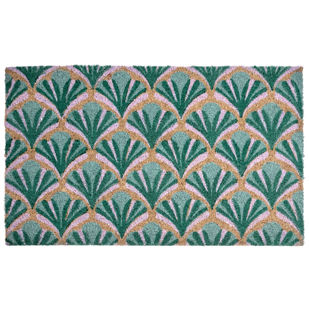 Zerbino in fibra di cocco verde con fondo antiscivolo 45 x 75 cm Zerbino decorativo antiscivolo di benvenuto