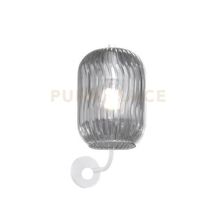 APPLIQUE BIANCO 1 LUCE VETRO FUME 1181BI-AT-FU
