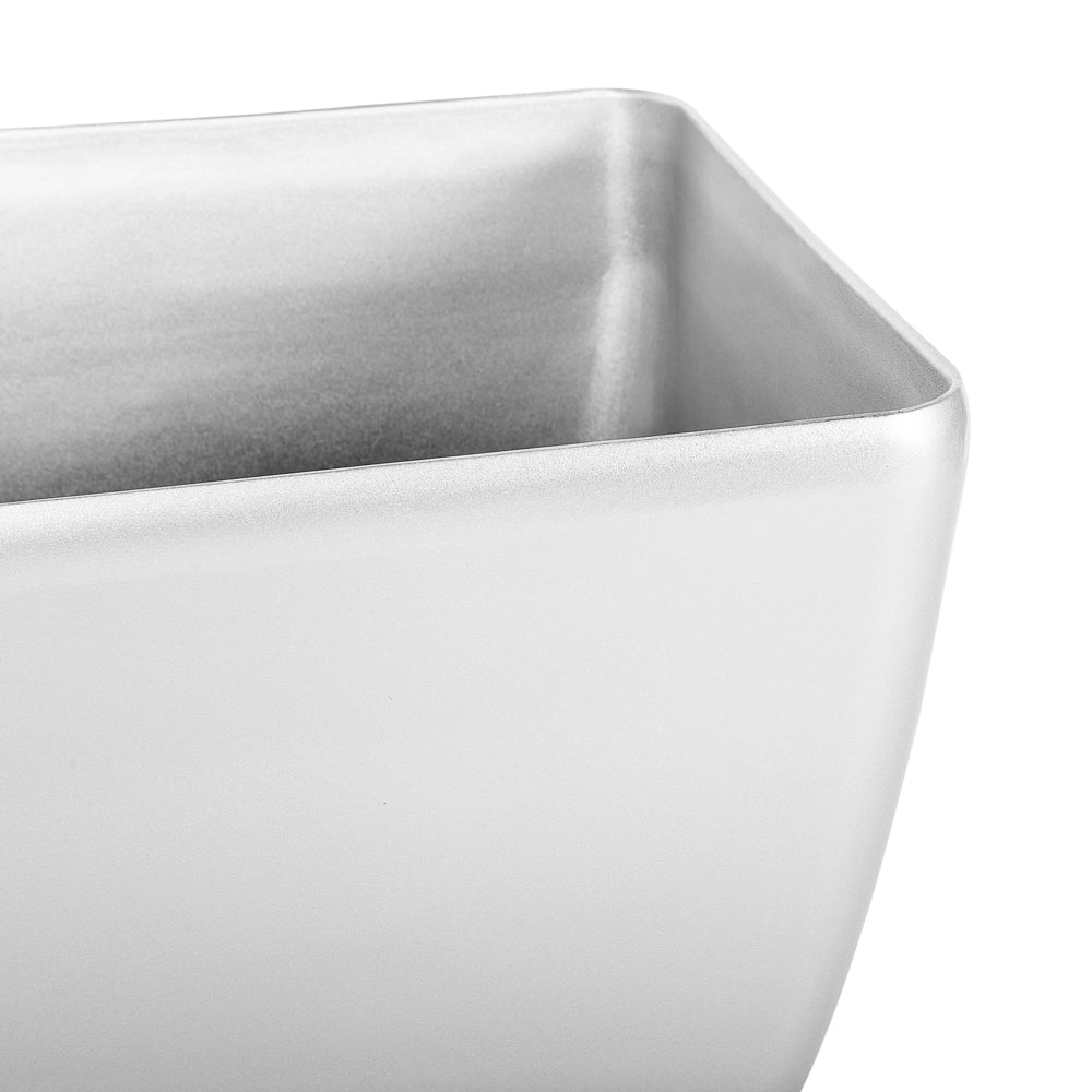 Vaso per piante in fibra d'argento argilla 34 x 35 x 35 cm per esterni interni per tutte le stagioni