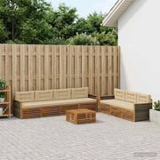 Set di divani da esterno 8 pz Naturale e Beige 3383111