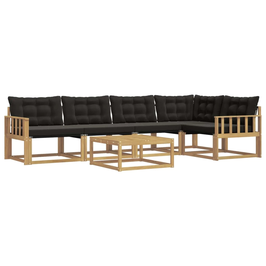 Set di divani da esterno 6 pz Bianco e Nero 3388706