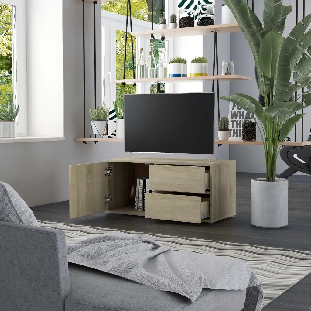 Mobile Porta TV Rovere Sonoma 80x34x36 cm Legno Multistrato 801853