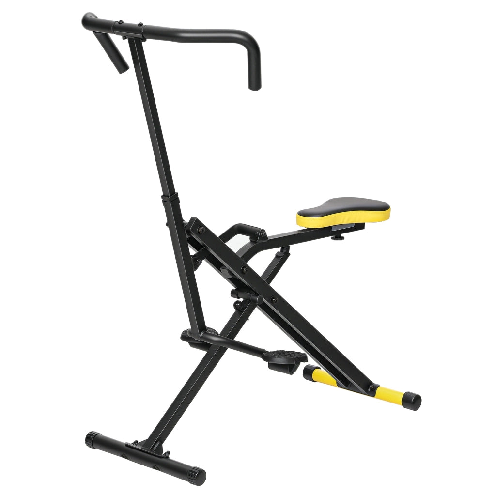 Sedia Pieghevole da Palestra con Seduta Regolabile ¨C Minimal ¨C Giallo, Metallo e Plastica, 57x105x115 cm