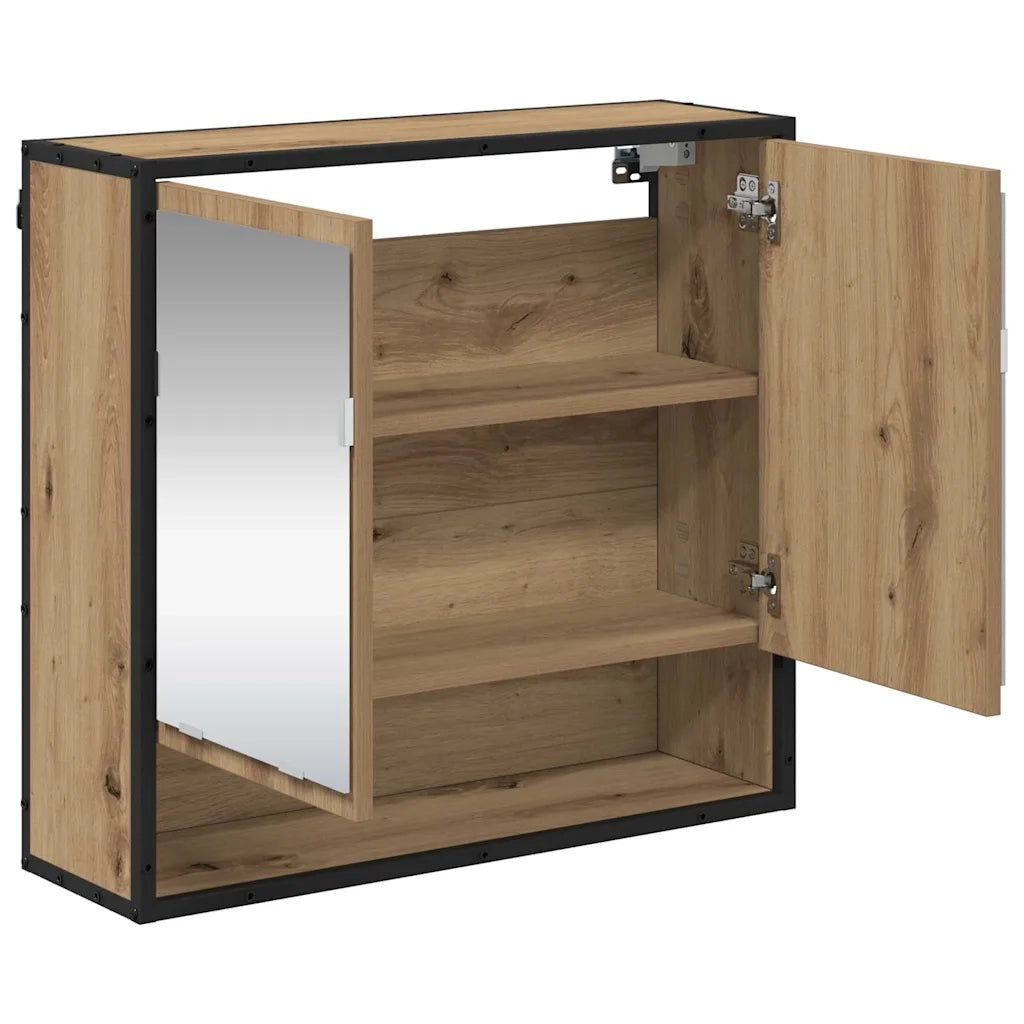 Scaffale da parete con porta Rovere artigianale 65 x 20 x 60 cm