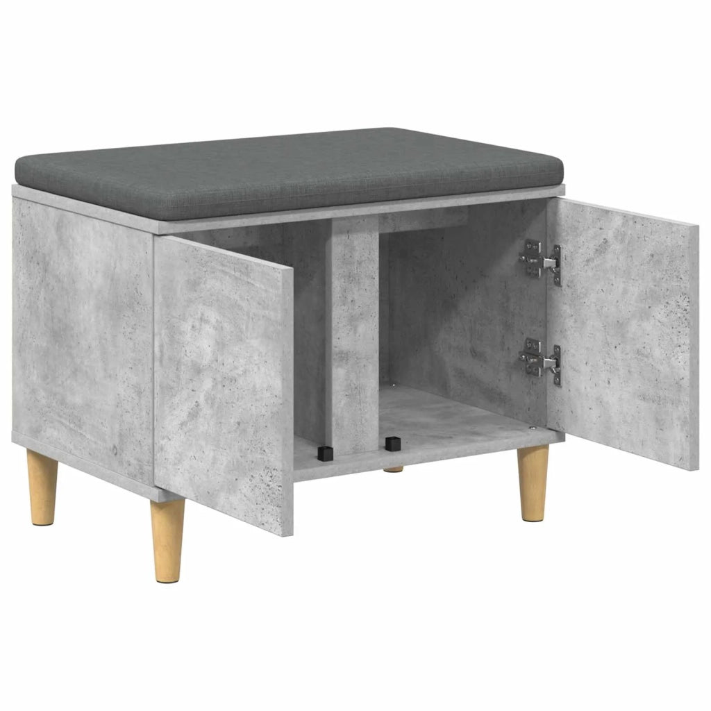 Panca per ingresso con cuscino Grigio Cemento 60 x 38 x 46 cm 891523