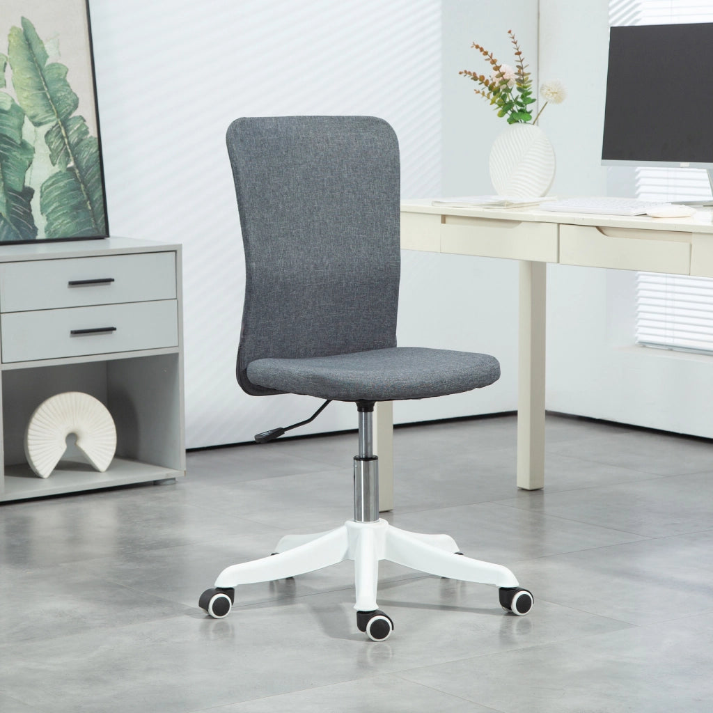 Sedia da Ufficio con Ruote e Schienale Regolabile ¨C Zephmum ¨C Grigio 53x43x85-93 cm