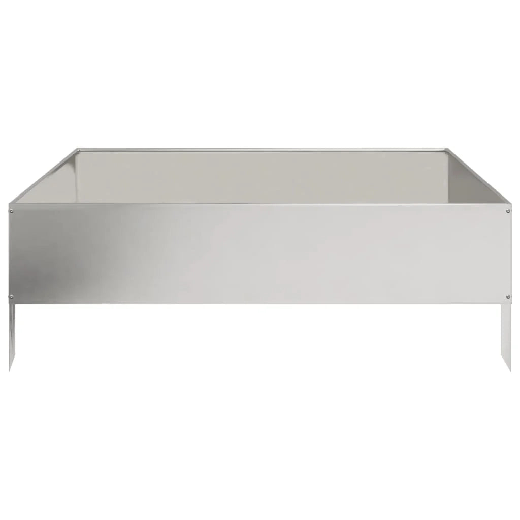 Fioriera rialzata per piante e fiori terrazza giardino 100 x 100 x 33,5 cm acciaio inox argento 02_0039286
