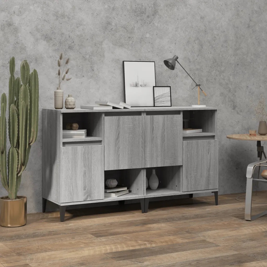 Credenze 2pz | Madia | Buffet da pranzo | Armadio da pranzo Grigio Sonoma 60x35x70 cm in Legno Multistrato
