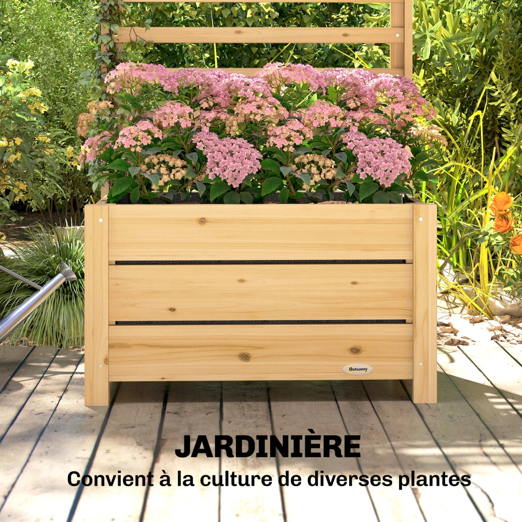 Fioriera con griglia e schermo ¨C zephmum ¨C legno naturale 60x39x120 cm