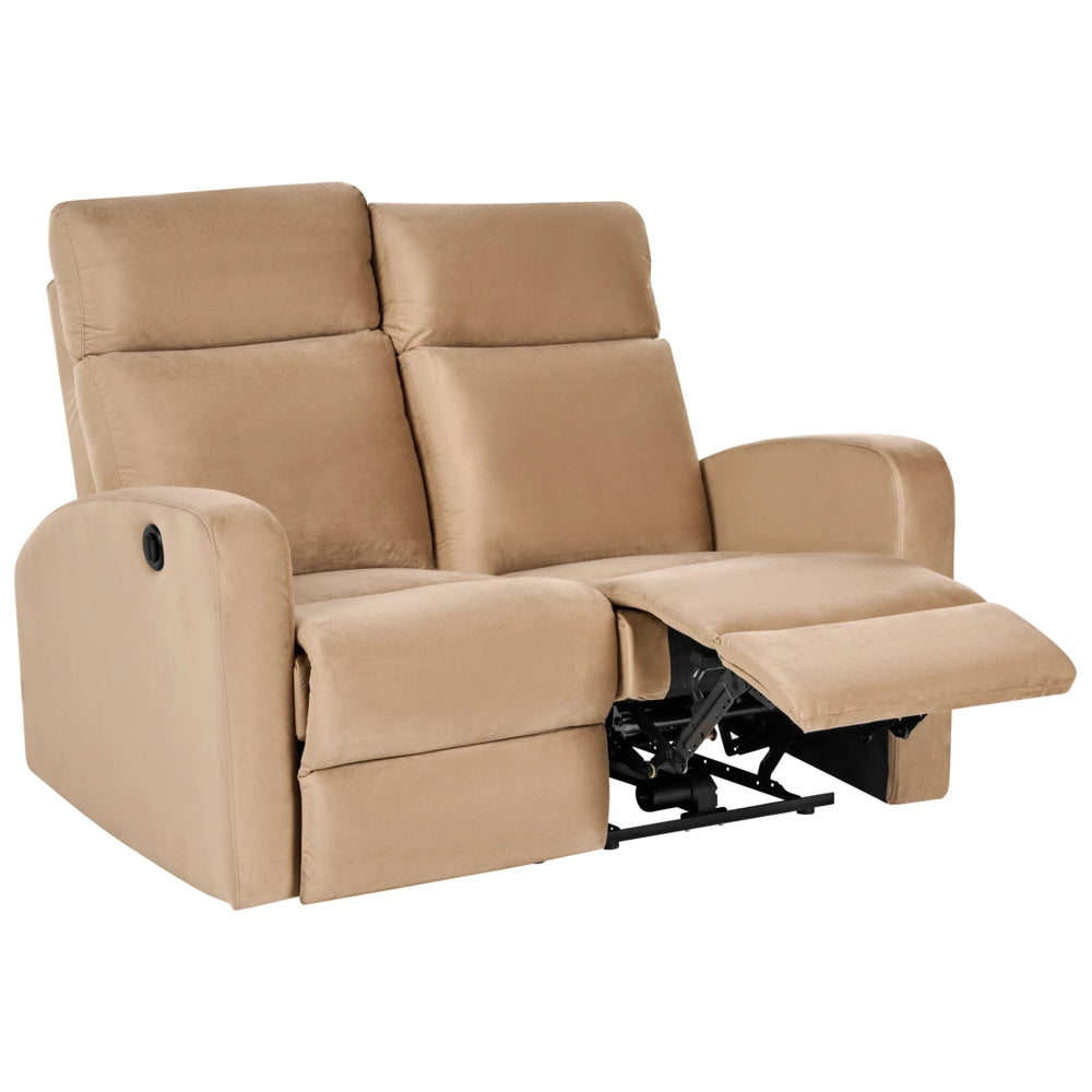 Divano reclinabile elettrico moderno in tessuto vellutato a 2 posti marrone chiaro design moderno glamour soggiorno
