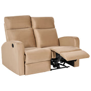Divano reclinabile elettrico moderno in tessuto vellutato a 2 posti marrone chiaro design moderno glamour soggiorno