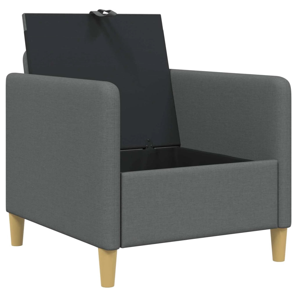Divano con Storage Grigio Scuro 72 x 78 x 87 cm Poliestere 42036864