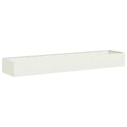 Fioriera | Cassetta per fiori | Vaso Bianca 360x80x40 cm in Acciaio