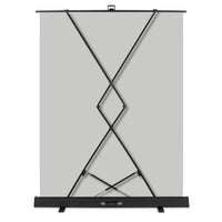 Fondale fotografico roll-up grigio 165x220, sfondo portatile con scatola di trasporto per fotoshooting, sistema autoportante, telo ingualcibile per studio fotografico