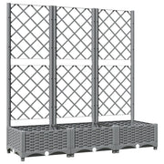 Fioriera | Cassetta per fiori | Vaso Giardino e Graticcio Grigio Chiaro 120x40x121,5cm PP