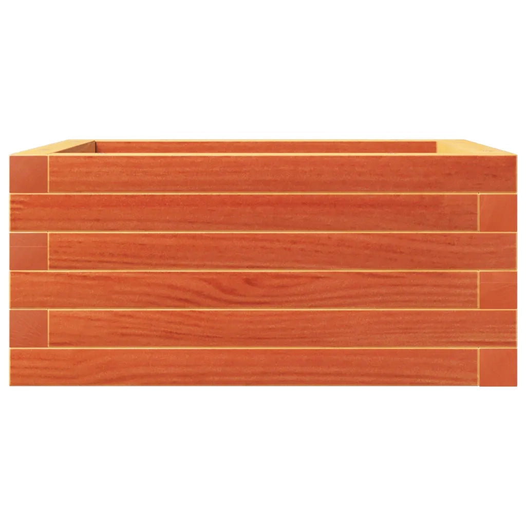 Fioriera Giardino-Vaso da Esterno-Contenitore per Piante Marrone Cera 50x50x23 cm Legno Massello Pino