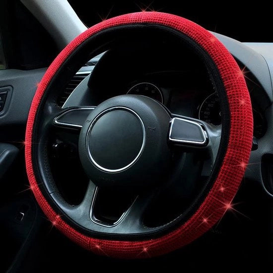 Cuscino di guida antiscivolo con diamanti bling - adattabile - 37-38 cm - decorazione auto di lusso
